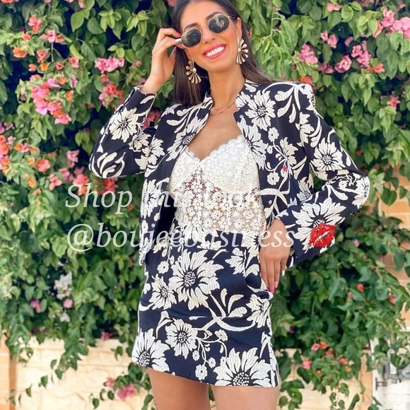 ZARA Jacquard Blazer + Skort Set - Picture 1 of 6